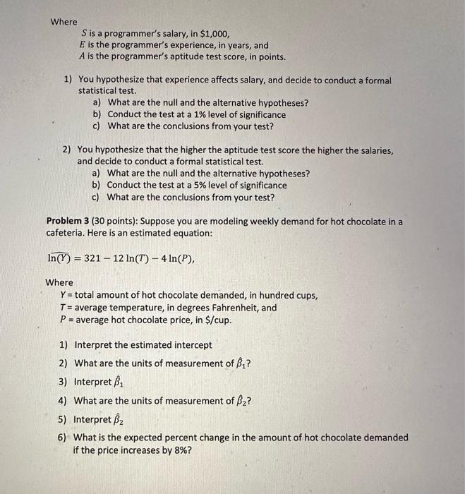 Solved Problem 1 ( 40 Points): Suppose The Following Model | Chegg.com