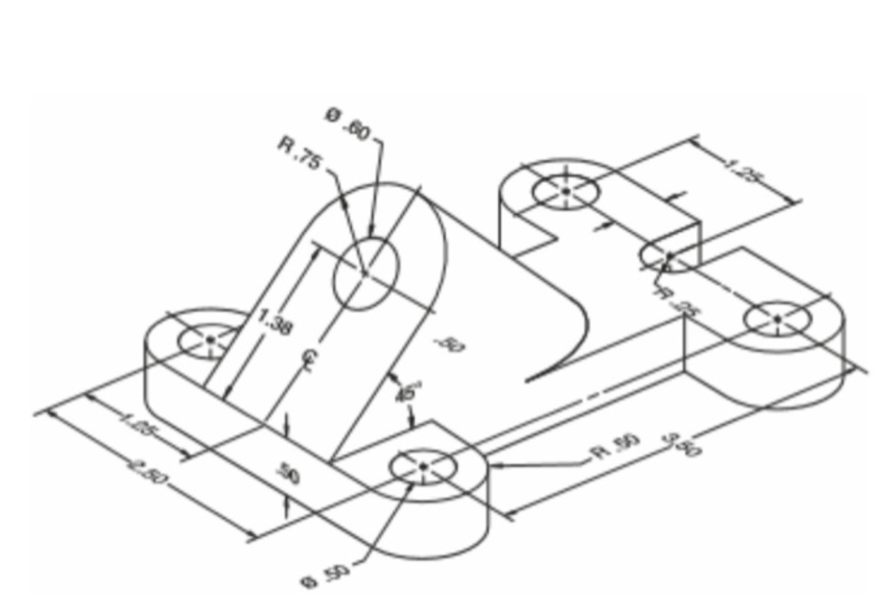 Solved Draw the following views of the object provided in | Chegg.com