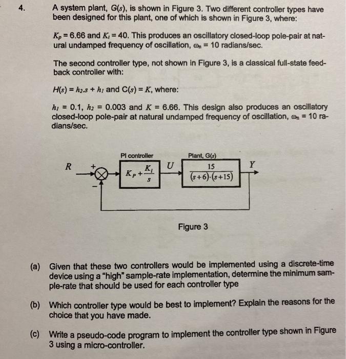Hi this is control theory question. Please write a | Chegg.com