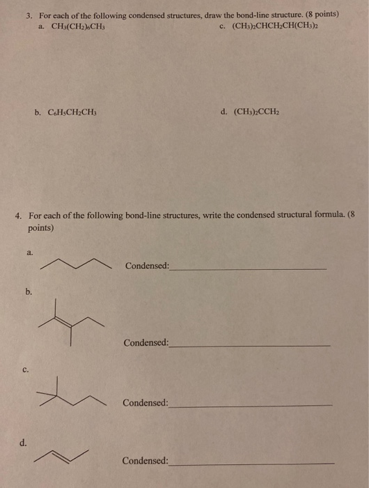 Solved For Each Of The Following Condensed Structures, Draw | Chegg.com