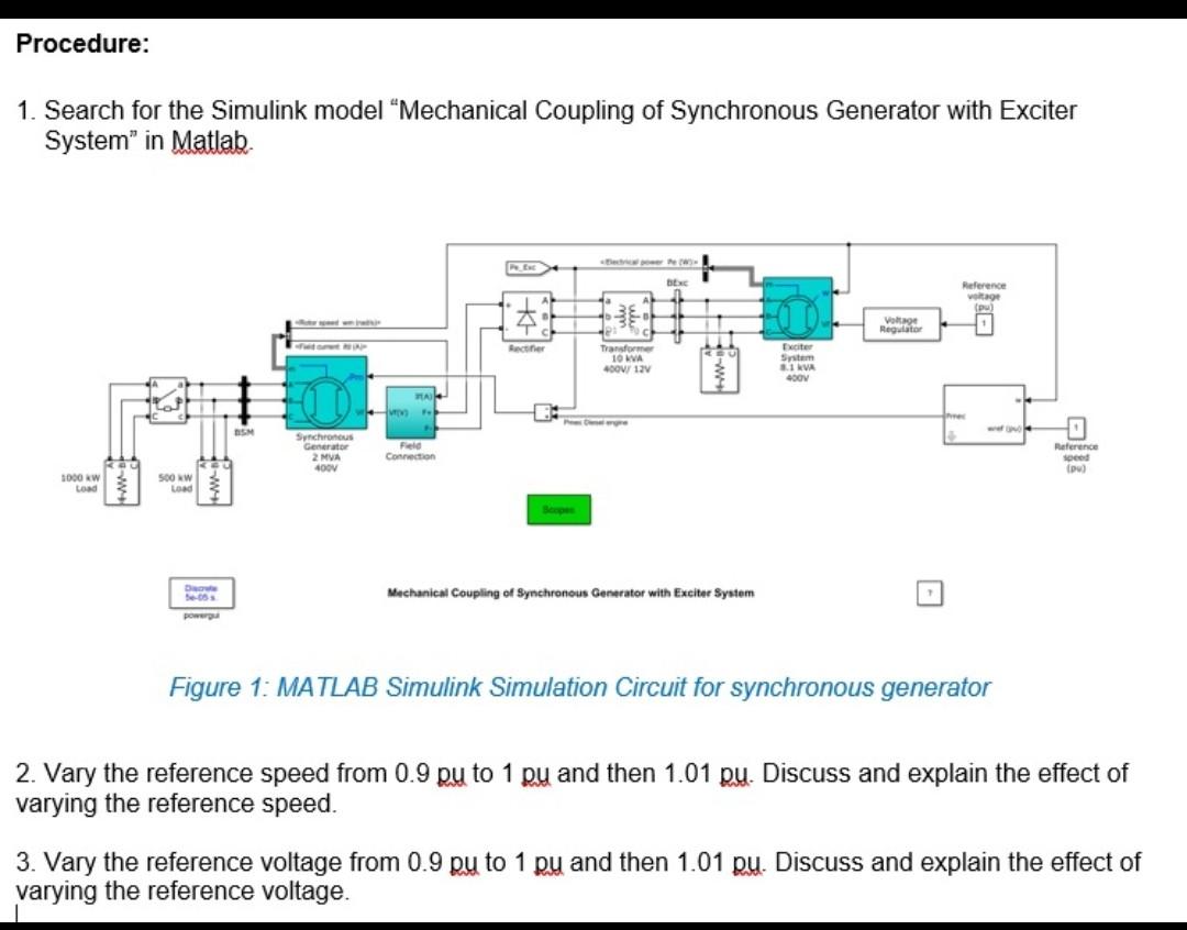 Procedure: 1. Search for the Simulink model | Chegg.com