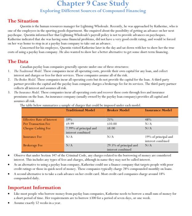 Solved Chapter 9 Case Study Exploring Different Sources of | Chegg.com