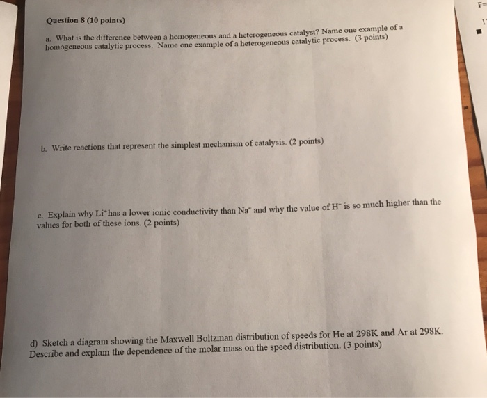 Question 8 10 Points A What Is The Difference Chegg Com