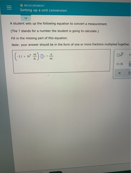 Solved O MEASUREMENT Setting up a unit conversion A student | Chegg.com
