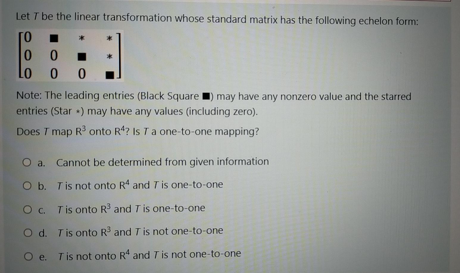 Solved Let T be the linear transformation whose standard | Chegg.com