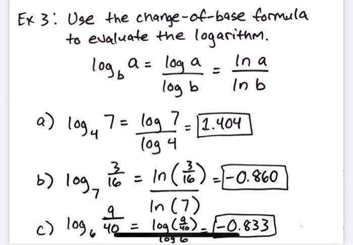 Logarithms – Change of Base