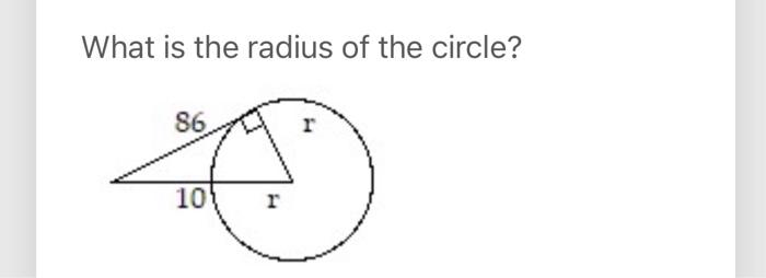 Solved What is the radius of the circle? | Chegg.com