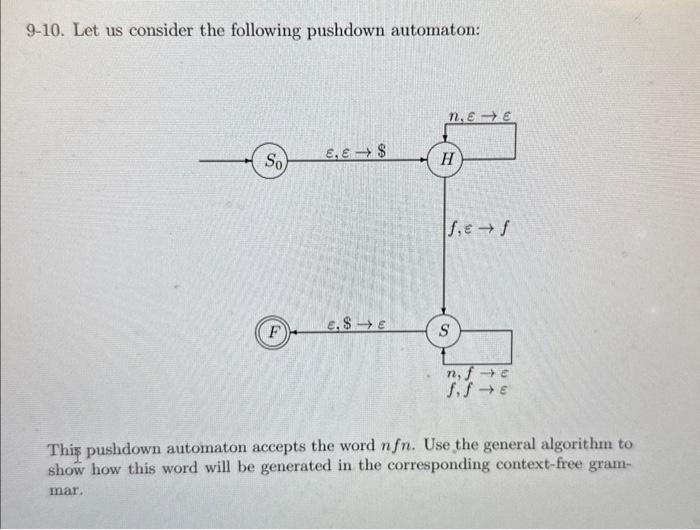 Solved 9-10. Let us consider the following pushdown | Chegg.com