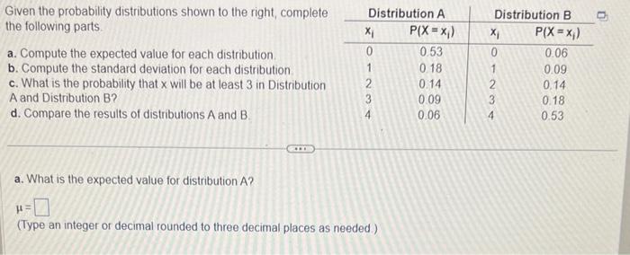 Solved Given the probability distributions shown to the | Chegg.com