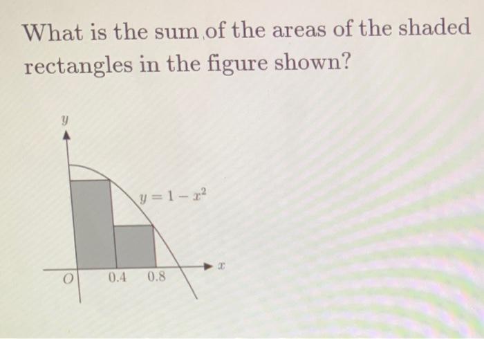 Solved What is the sum of the areas of the shaded rectangles | Chegg.com