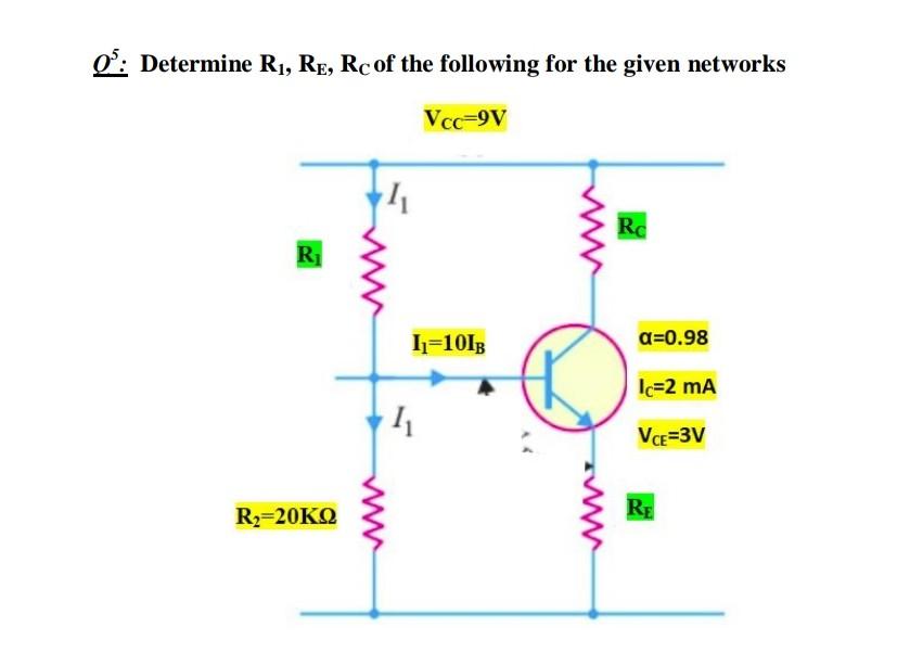Solved Oʻ: Determine R1, Re, Rc of the following for the | Chegg.com