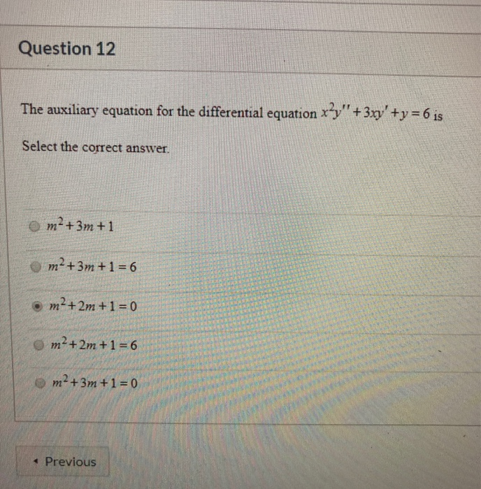 Solved Question 12 The Auxiliary Equation For The Chegg solved-question-12-the-auxiliary-equation-for-the-chegg