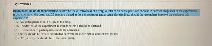 Solved QUESTIONS Researchers set up an experiment to | Chegg.com
