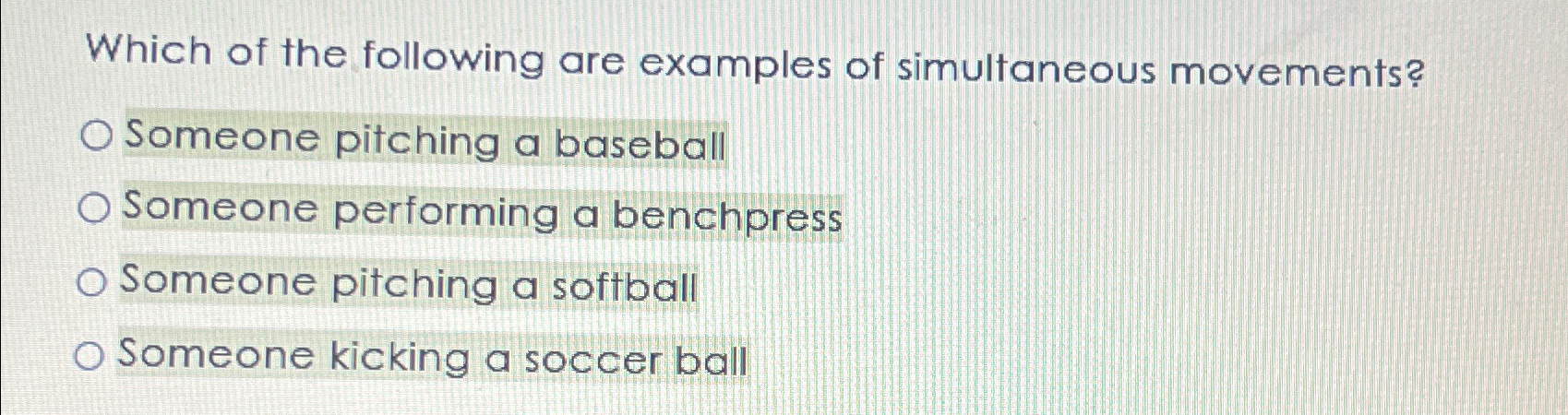 Solved Which of the following are examples of simultaneous | Chegg.com