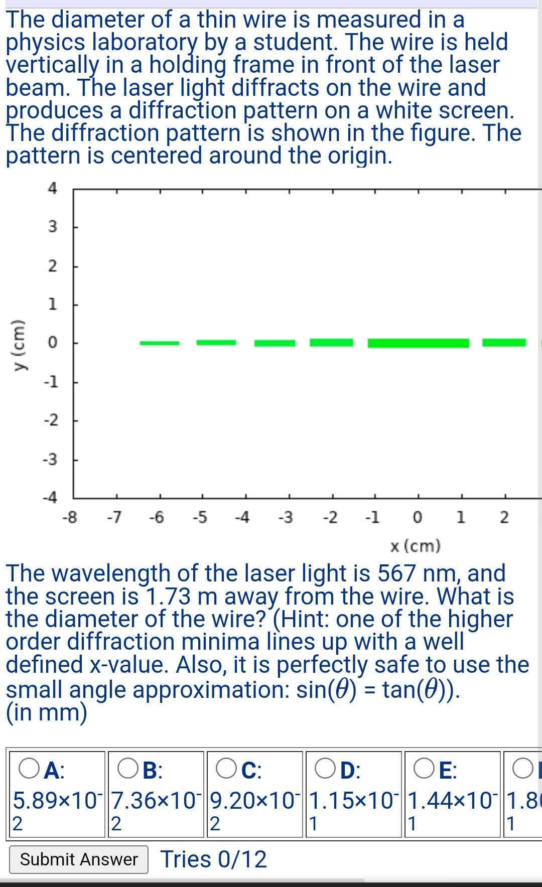 Solved The diameter of a thin wire is measured in a physics | Chegg.com