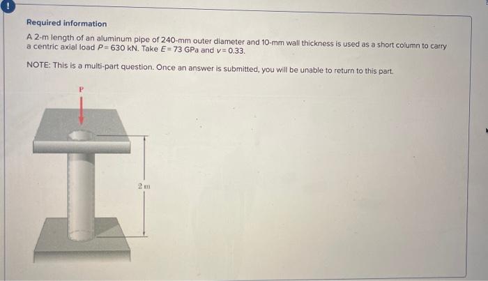 Solved Required Information A 2-m Length Of An Aluminum Pipe | Chegg.com