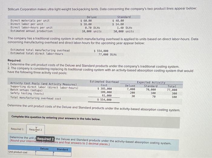 [Solved]: Harrison Company makes two products and uses a tr