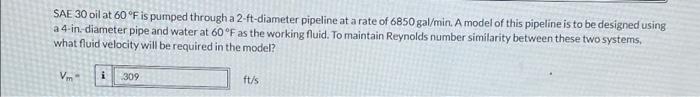 Solved SAE 30 oil at 60°F is pumped through a 2-ft-diameter | Chegg.com