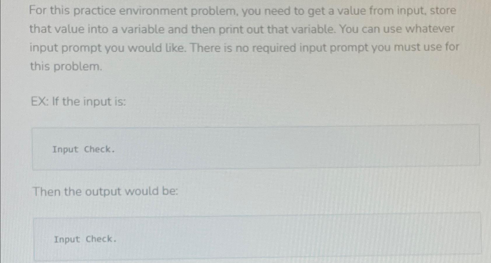 Solved For this practice environment problem, you need to | Chegg.com