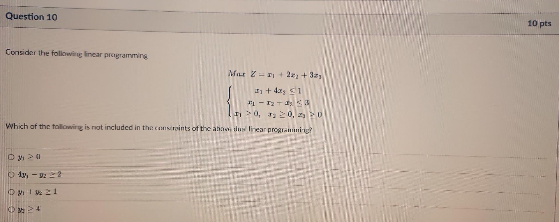 Solved Consider the following linear programming | Chegg.com