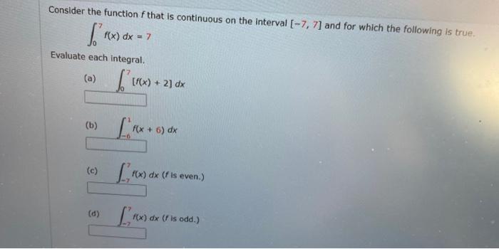 Solved Consider the function f ﻿that is continuous on the