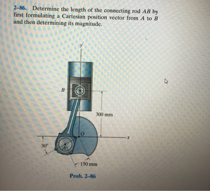 Solved 286. Determine the length of the connecting rod AB