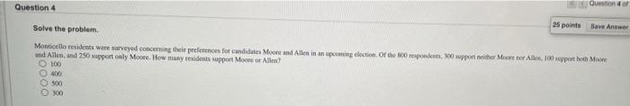 Solved Question 4 of 25 points Save Answer Solve the | Chegg.com