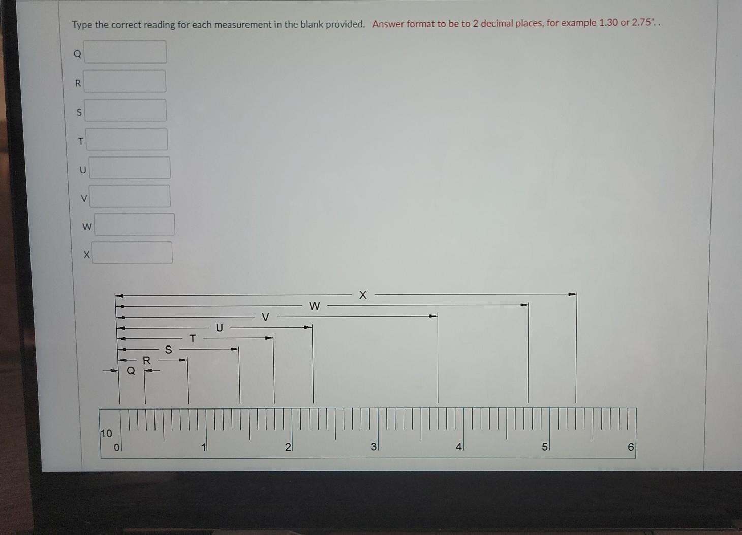 Solved Type the correct reading for each measurement in the | Chegg.com