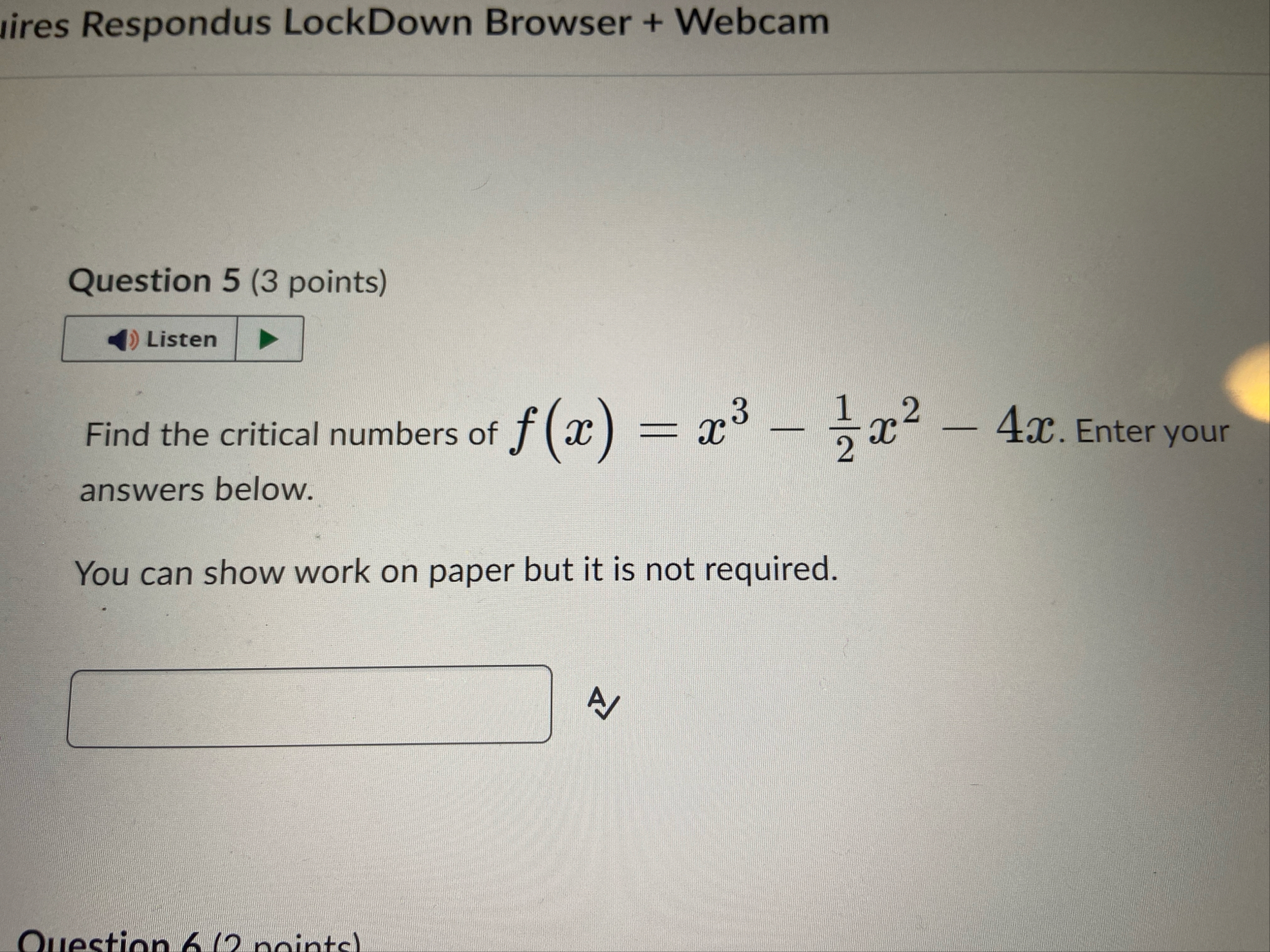 Solved Question 5 (3 ﻿points)Find the critical numbers of | Chegg.com