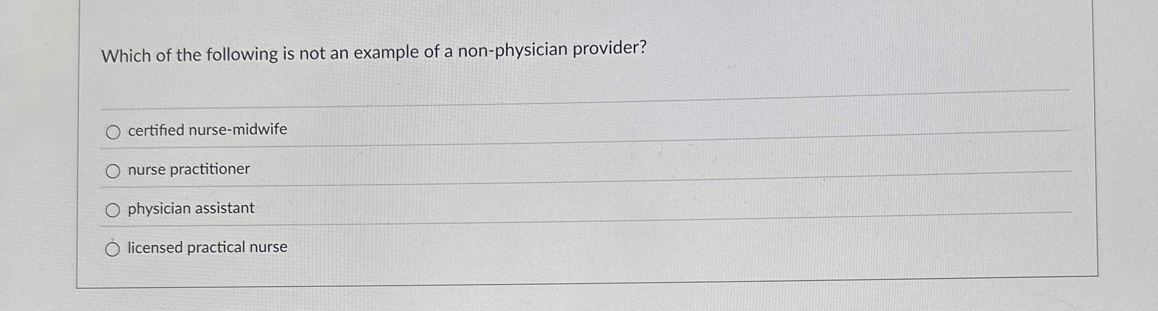 Solved Which of the following is not an example of a | Chegg.com