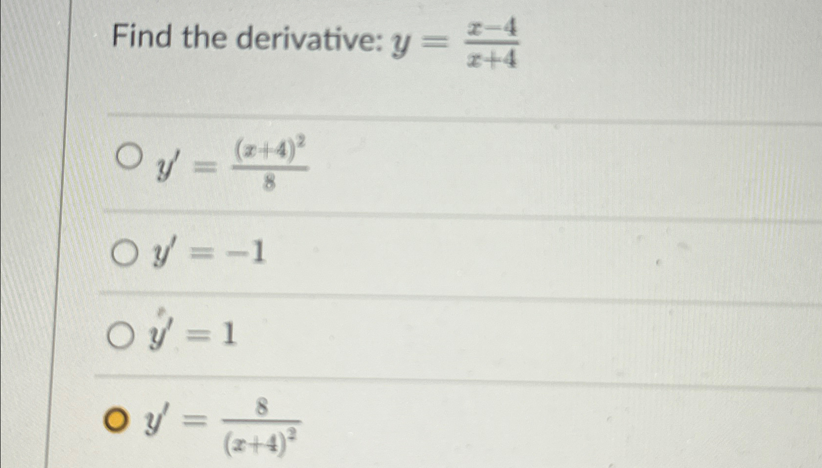 derivative of y 4 x 2