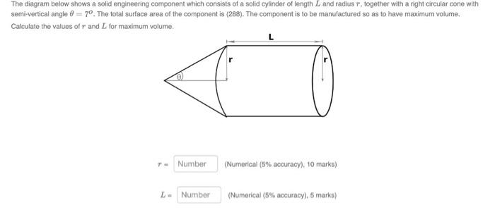 Solved The diagram below shows a solid engineering component | Chegg.com