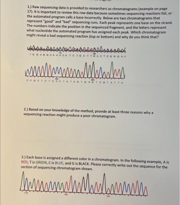 1.) Raw sequencing data is provided to researchers as