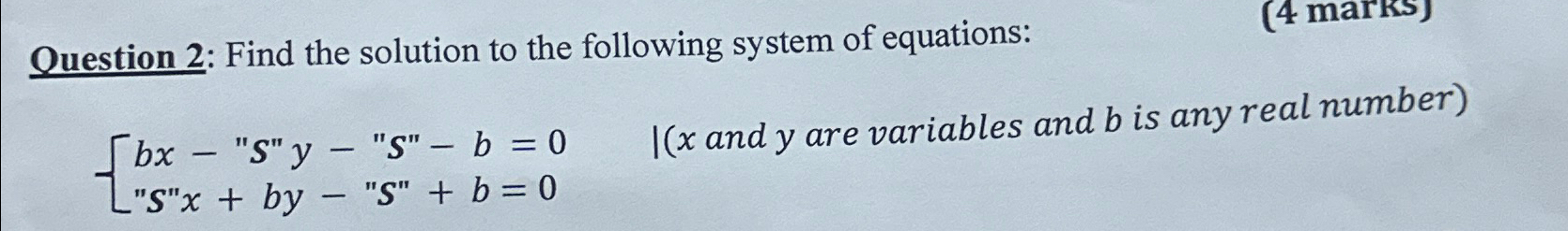 Solved Question 2: Find the solution to the following system | Chegg.com