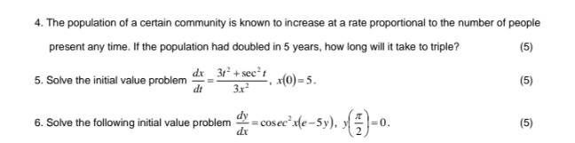 Solved 4. The population of a certain community is known to | Chegg.com