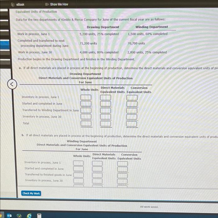 Solved eBook Show Me How Equivalent Units of Production Data | Chegg.com