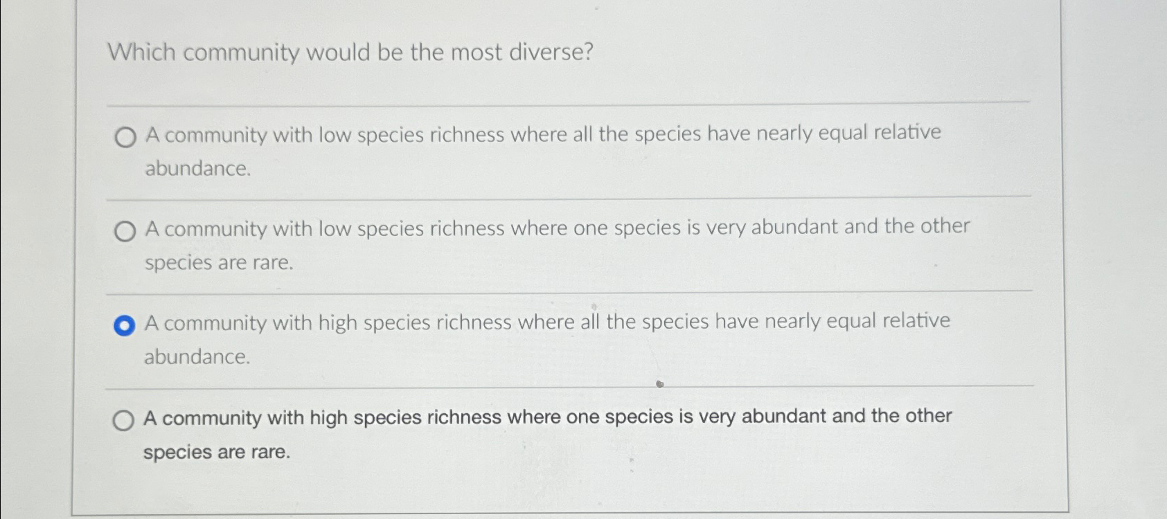 Solved Which Community Would Be The Most Diverse?A Community | Chegg.com