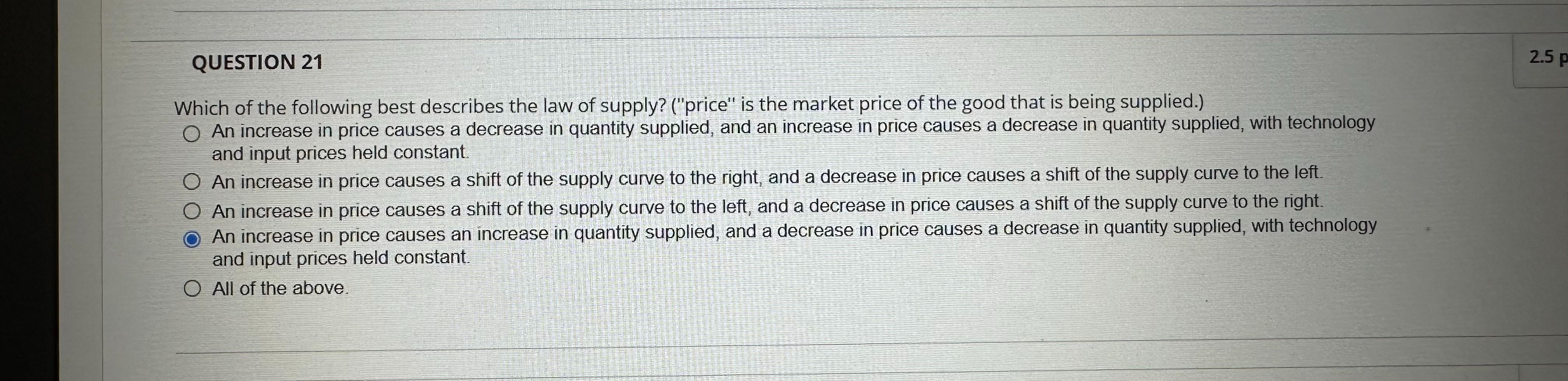 Solved QUESTION 21Which of the following best describes the | Chegg.com