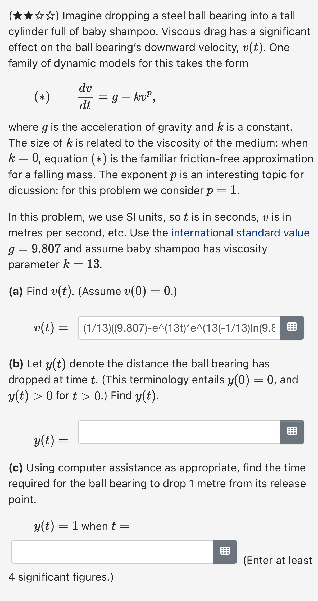 Solved cylinder full of baby shampoo. Viscous drag has a | Chegg.com