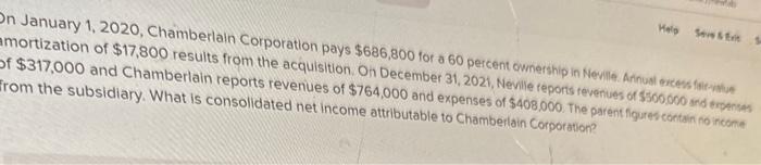 SOLVED ON JANUARY 1 2020 CHAMBERLAIN CORPORATION PAYS visual data 2