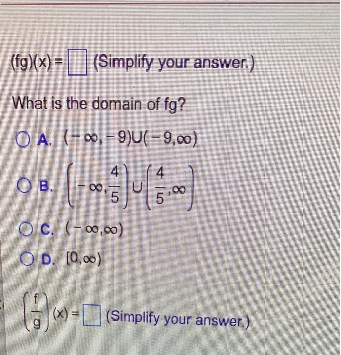 Solved Given F X 5x 4 And G X 2x² First Find