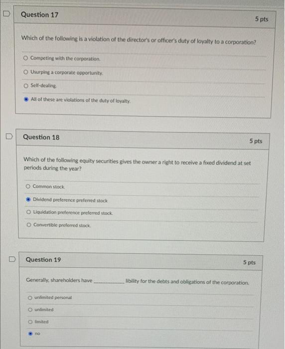 Solved Question 17 5 pts Which of the following is a | Chegg.com