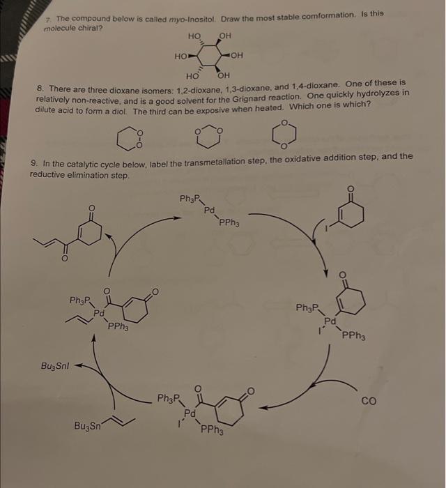 Solved 7. The compound below is called myo-Inositol. Draw | Chegg.com