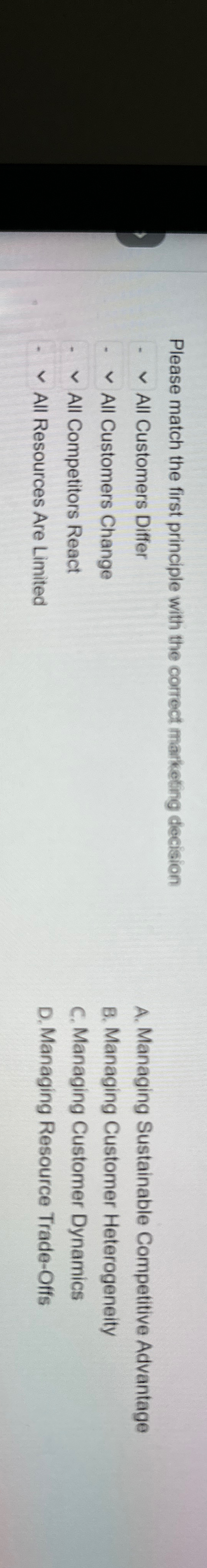 Solved Please match the first principle with the correct | Chegg.com