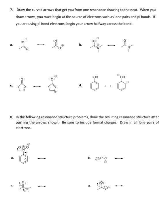 Solved 7. Draw the curved arrows that get you from one | Chegg.com