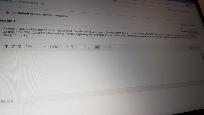 Solved Question Completion Status: Click Submit to complete | Chegg.com