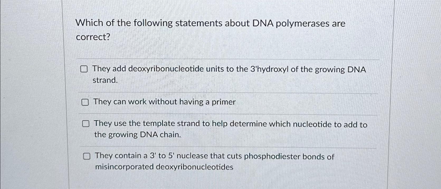 Solved Which of the following statements about DNA | Chegg.com