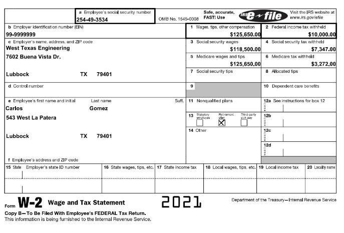 Ignore the requirement to attach the forms(8) W-2 to | Chegg.com