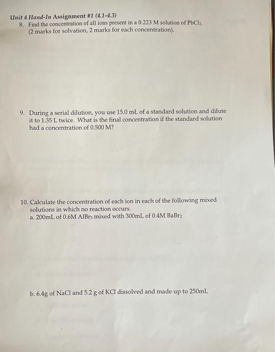 Solved Unit 4 Hand-In Assignment #1 (4.1-4.3) 8. Find the | Chegg.com