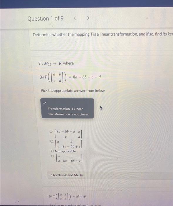 Solved Determine Whether The Mapping T Is A Linear | Chegg.com